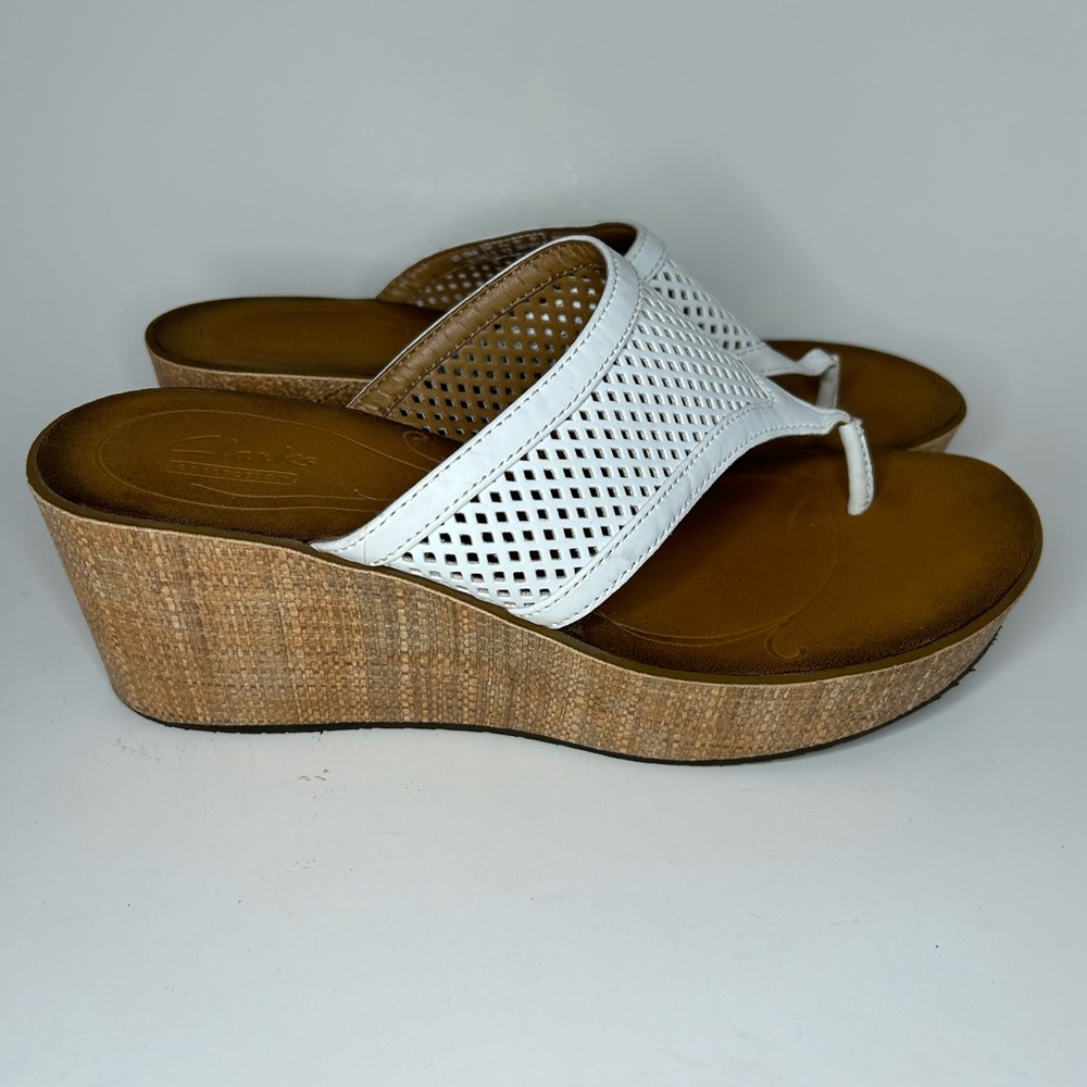 Clark’s Collection Platform Open Toe Wedge Sandal Size 8.5